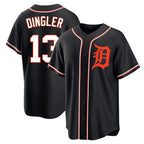 Kooe D.Tigers #13 Dillon Dingler Player Black Fashion Out Home Game Stitched Jerseys