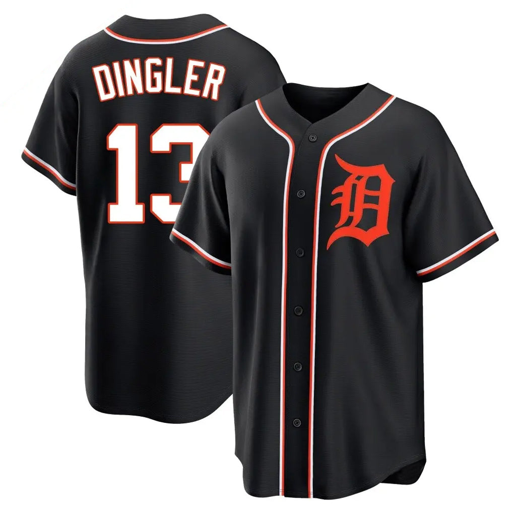 Kooe D.Tigers #13 Dillon Dingler Player Black Fashion Out Home Game Stitched Jerseys