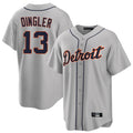 Kooe D.Tigers #13 Dillon Dingler Player Gray Home Game Stitched Jerseys