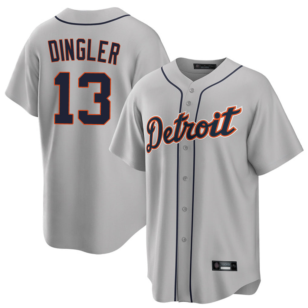 Kooe D.Tigers #13 Dillon Dingler Player Gray Home Game Stitched Jerseys