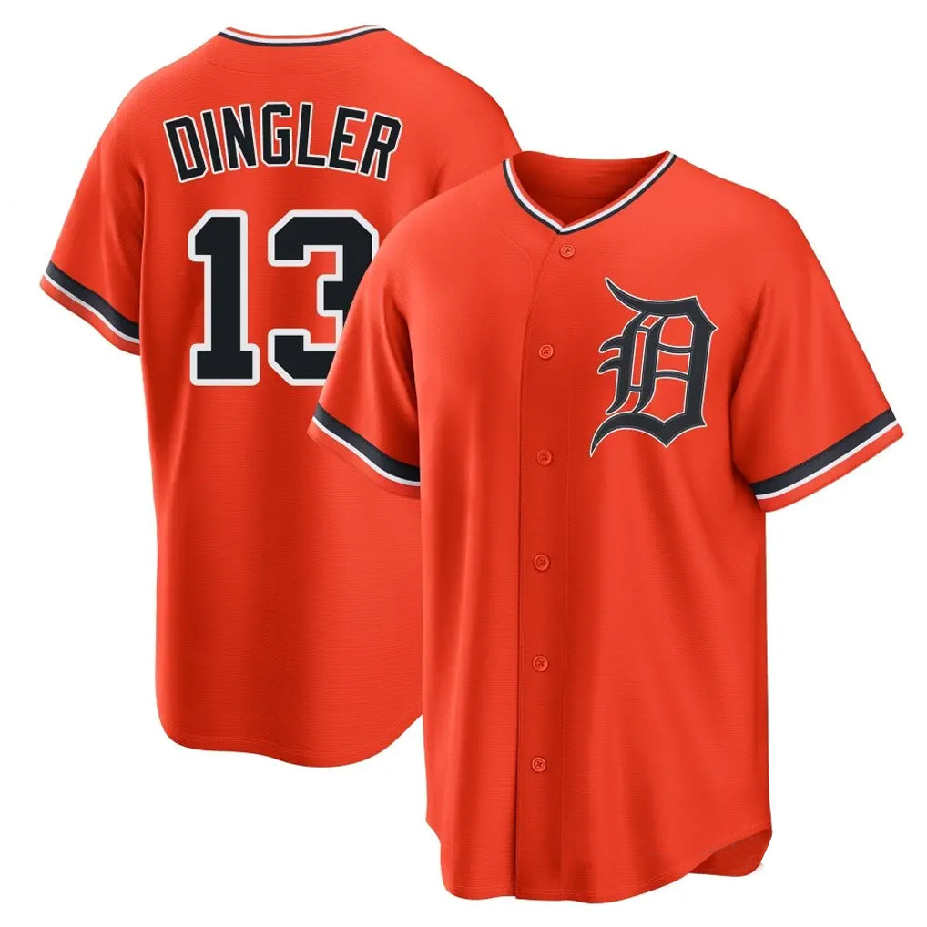 Kooe D.Tigers #13 Dillon Dingler Player Orange Home Game Stitched Jerseys