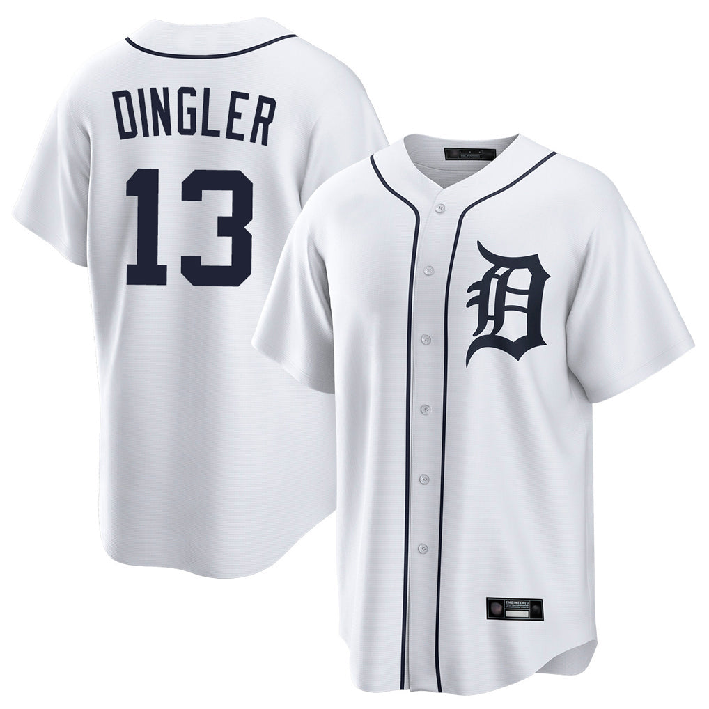 Kooe D.Tigers #13 Dillon Dingler Player White Home Game Stitched Jerseys
