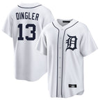 Kooe D.Tigers #13 Dillon Dingler Player White Home Game Stitched Jerseys