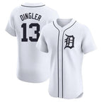 Kooe D.Tigers #13 Dillon Dingler Player White Limited Elite Home Stitched Jerseys