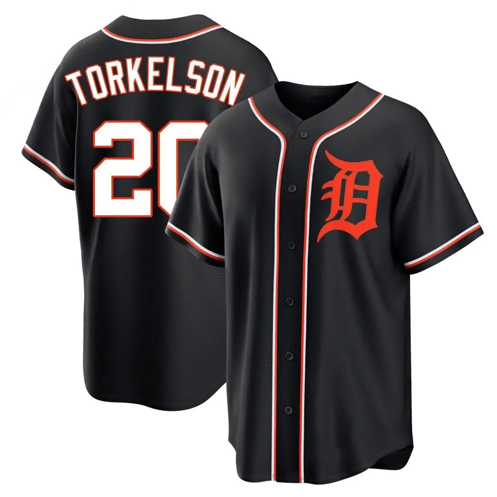 Kooe D.Tigers #20 Spencer Torkelson Player Black Fashion Out Home Game Stitched Jerseys