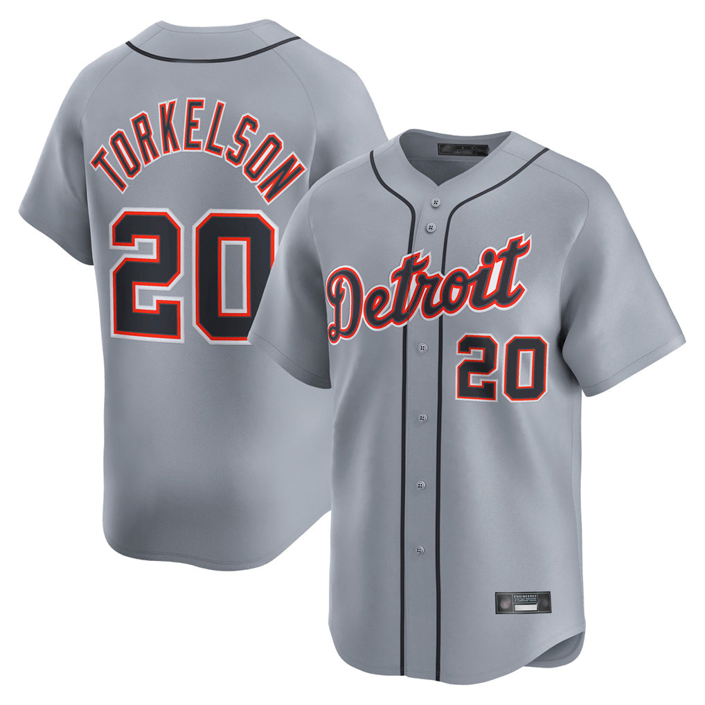 Kooe D.Tigers #20 Spencer Torkelson Player Gray Home Limited Stitched Jerseys