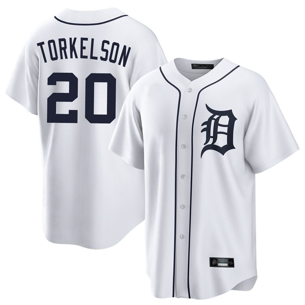 Kooe D.Tigers #20 Spencer Torkelson Player White Home Game Stitched Jerseys