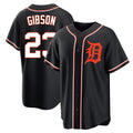 Kooe D.Tigers #23 Kirk Gibson Player Black Fashion Out Home Game Stitched Jerseys