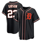 Kooe D.Tigers #23 Kirk Gibson Player Black Fashion Out Home Game Stitched Jerseys