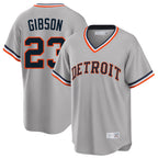 Kooe D.Tigers #23 Kirk Gibson Player Gray Cooperstown T-shirt Home Game Stitched Jerseys
