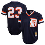 Kooe D.Tigers #23 Kirk Gibson Player Mitchell & Ness Navy 1984 Mesh Batting Practice  T-shirt Stitched Jerseys