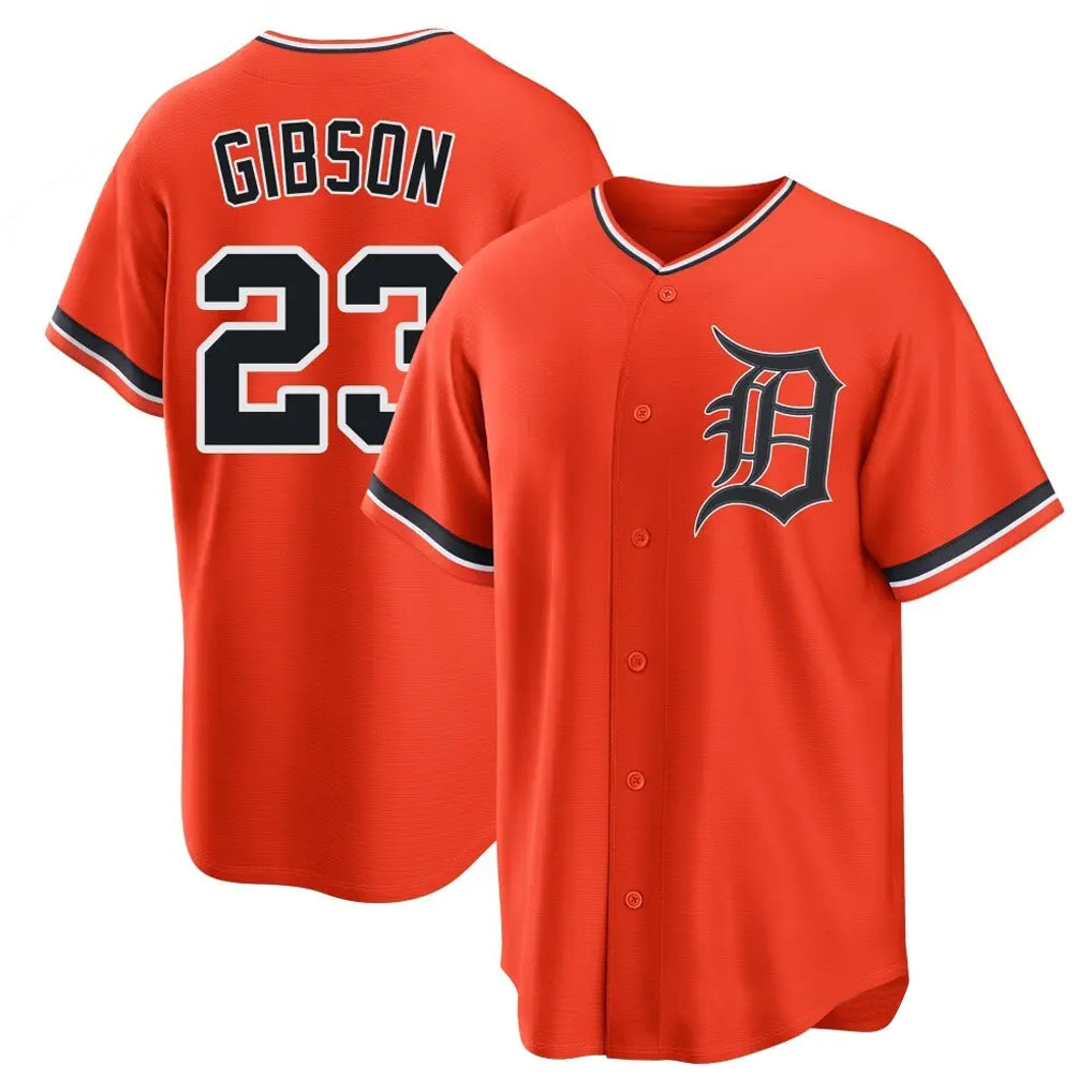 Kooe D.Tigers #23 Kirk Gibson Player Orange Home Game Stitched Jerseys