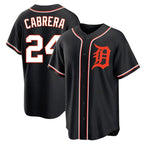 Kooe D.Tigers #24 Miguel Cabrera Player Black Fashion Out Home Game Stitched Jerseys
