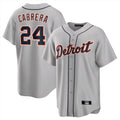 Kooe D.Tigers #24 Miguel Cabrera Player Gray Home Game Stitched Jerseys