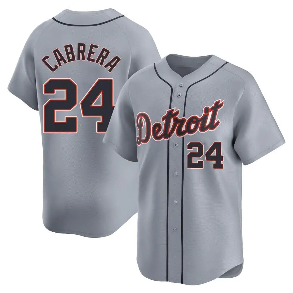 Kooe D.Tigers #24 Miguel Cabrera Player Gray Home Limited Stitched Jerseys