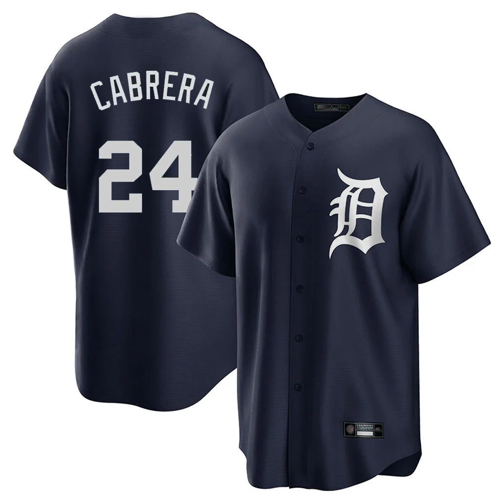 Kooe D.Tigers #24 Miguel Cabrera Player Navy Game Home Stitched Jerseys