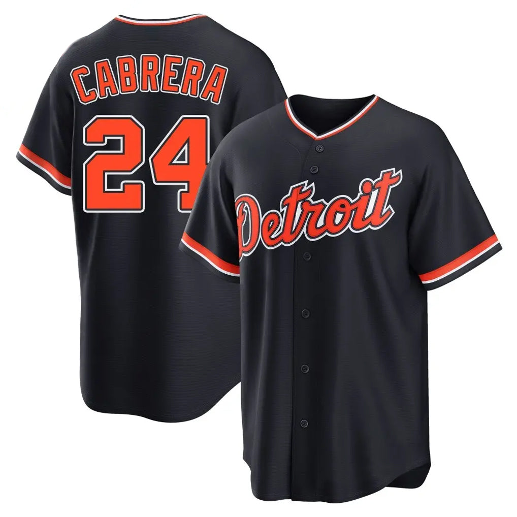 Kooe D.Tigers #24 Miguel Cabrera Player Navy Home Game Stitched Jerseys