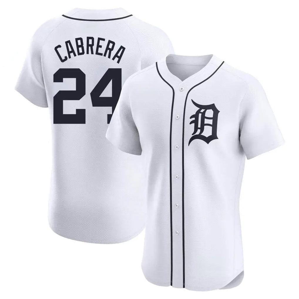 Kooe D.Tigers #24 Miguel Cabrera Player White Limited Elite Home Stitched Jerseys