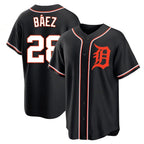 Kooe D.Tigers #28 Javier B¨¢ez Player Black Fashion Out Home Game Stitched Jerseys