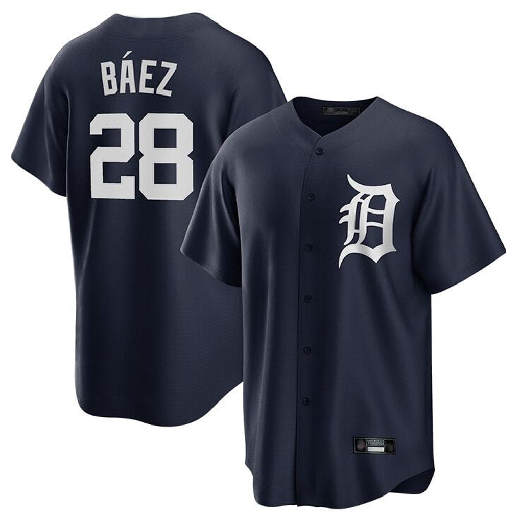 Kooe D.Tigers #28 Javier B¨¢ez Player Navy Game Home Stitched Jerseys
