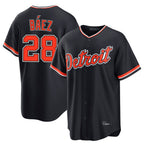 Kooe D.Tigers #28 Javier B¨¢ez Player Navy Home Game Stitched Jerseys