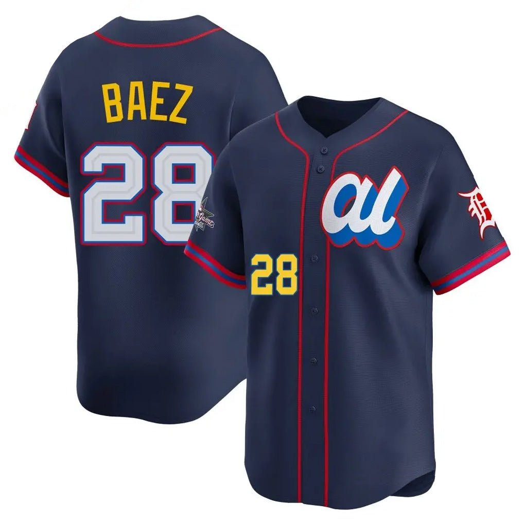 Kooe D.Tigers #28 Javier B¨¢ez Player Navy Limited American League All-Star Edition Stitched Jerseys