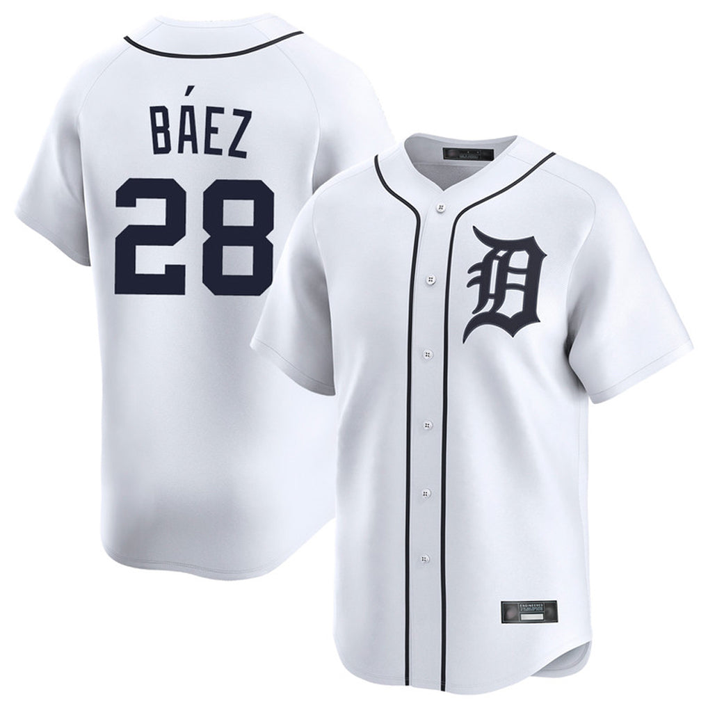 Kooe D.Tigers #28 Javier B¨¢ez Player White Home Limited Stitched Jerseys