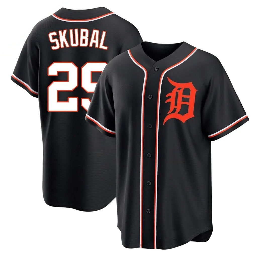 Kooe D.Tigers #29 Tarik Skubal Player Black Fashion Out Home Game Stitched Jerseys