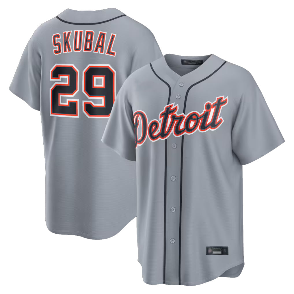 Kooe D.Tigers #29 Tarik Skubal Player Gray Home Game Stitched Jerseys