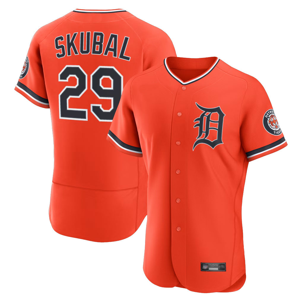 Kooe D.Tigers #29 Tarik Skubal Player Orange Limited Elite Home Stitched Jerseys