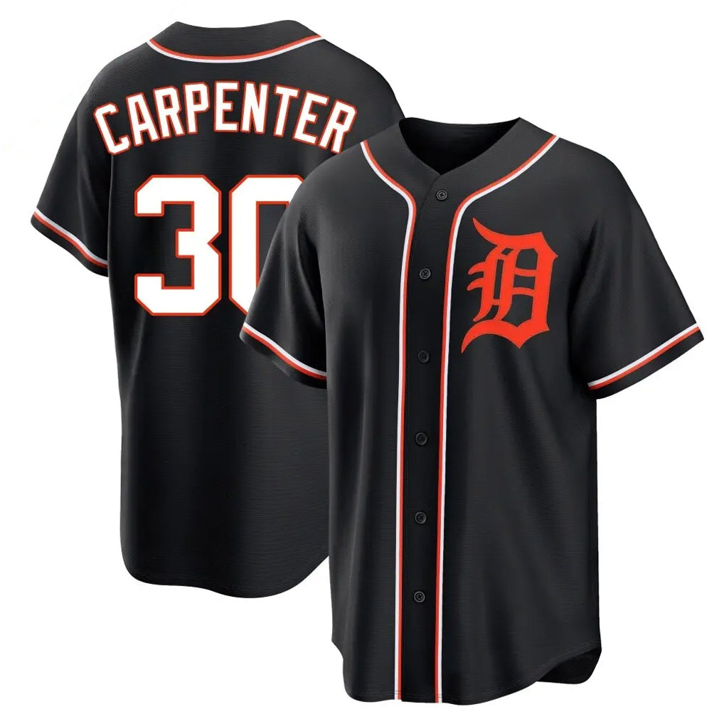 Kooe D.Tigers #30 Kerry Carpenter Player Black Fashion Out Home Game Stitched Jerseys