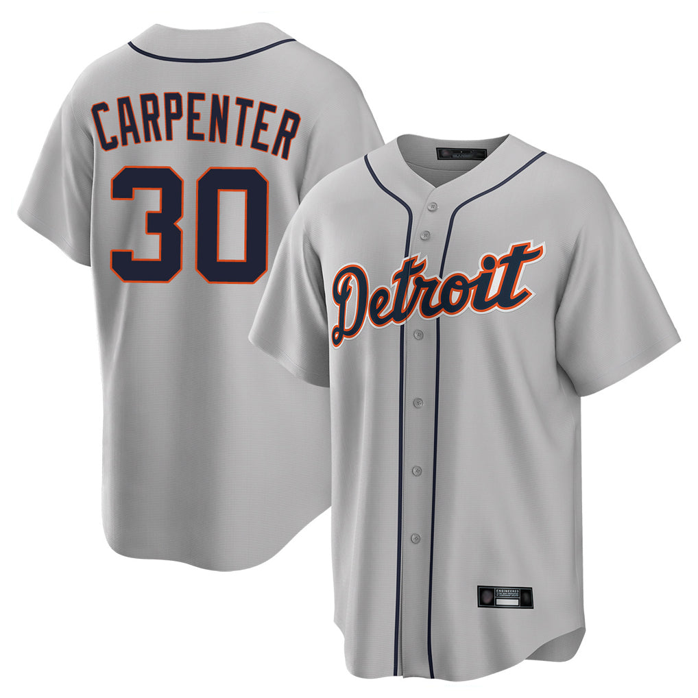 Kooe D.Tigers #30 Kerry Carpenter Player Gray Home Game Stitched Jerseys