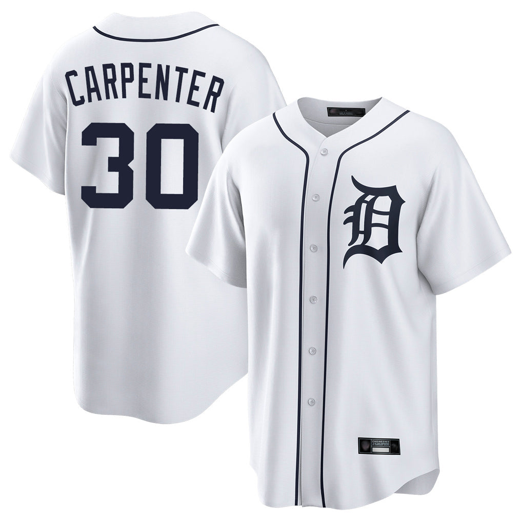 Kooe D.Tigers #30 Kerry Carpenter Player White Home Game Stitched Jerseys