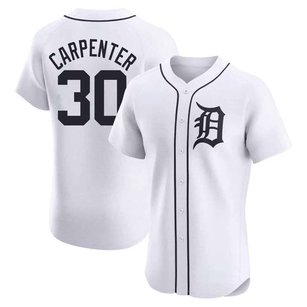 Kooe D.Tigers #30 Kerry Carpenter Player White Limited Elite Home Stitched Jerseys
