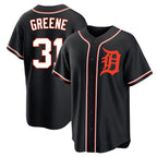 Kooe D.Tigers #31 Riley Greene Player Black Fashion Out Home Game Stitched Jerseys