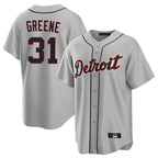 Kooe D.Tigers #31 Riley Greene Player Gray Home Game Stitched Jerseys