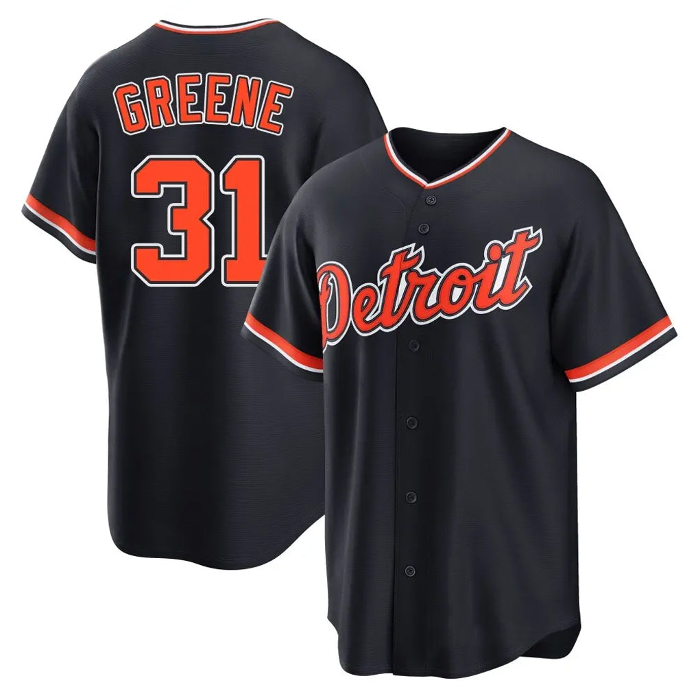 Kooe D.Tigers #31 Riley Greene Player Navy Home Game Stitched Jerseys