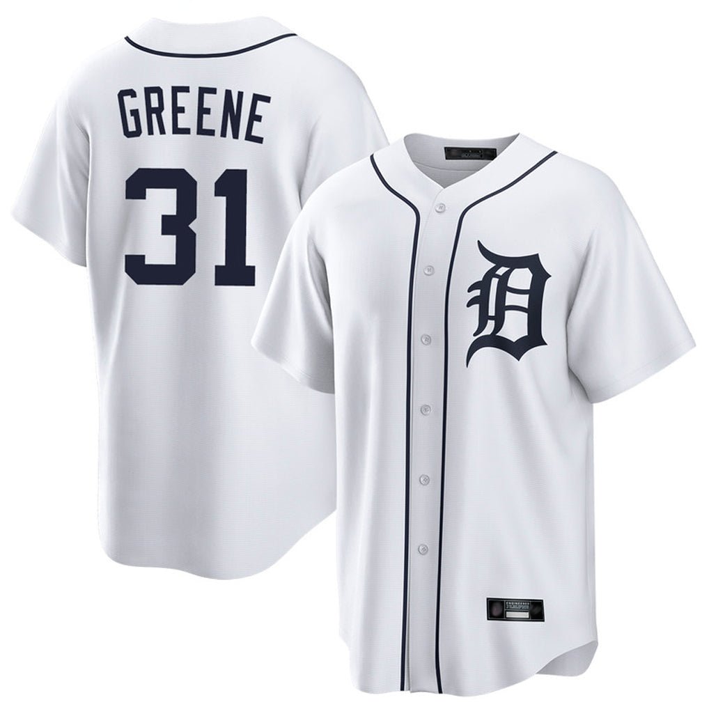 Kooe D.Tigers #31 Riley Greene Player White Home Game Stitched Jerseys