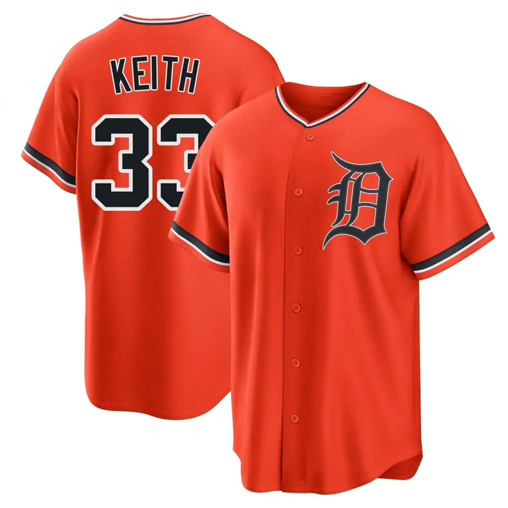 Kooe D.Tigers #33 Colt Keith Player Orange Home Game Stitched Jerseys