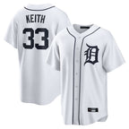 Kooe D.Tigers #33 Colt Keith Player White Home Game Stitched Jerseys