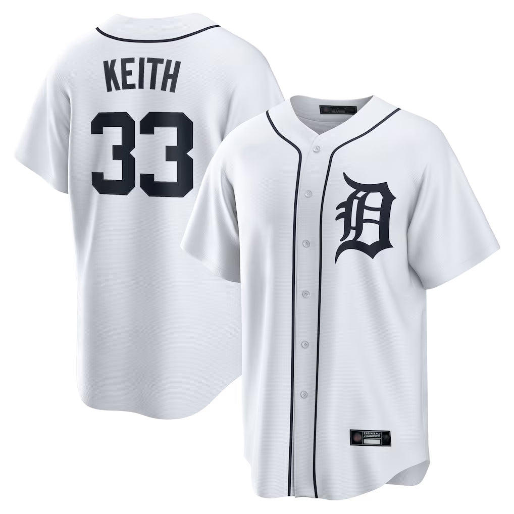 Kooe D.Tigers #33 Colt Keith Player White Home Game Stitched Jerseys