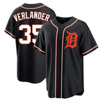 Kooe D.Tigers #35 Justin Verlander Player Black Fashion Out Home Game Stitched Jerseys