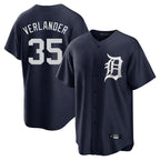 Kooe D.Tigers #35 Justin Verlander Player Navy Game Home Stitched Jerseys