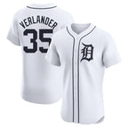 Kooe D.Tigers #35 Justin Verlander Player White Limited Elite Home Stitched Jerseys