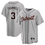 Kooe D.Tigers #3 Alan Trammell Player Gray Home Game Stitched Jerseys