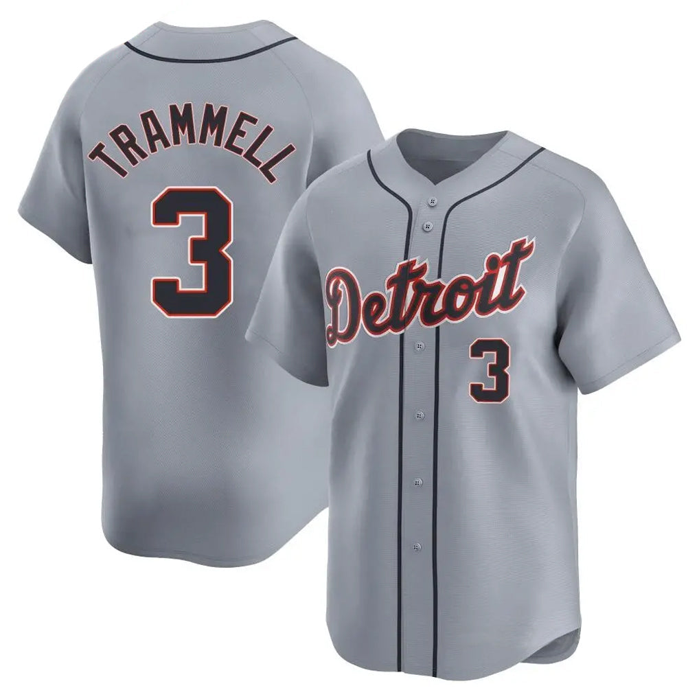 Kooe D.Tigers #3 Alan Trammell Player Gray Home Limited Stitched Jerseys