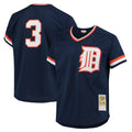 Kooe D.Tigers #3 Alan Trammell Player Mitchell & Ness Navy 1984 Mesh Batting Practice  T-shirt Stitched Jerseys