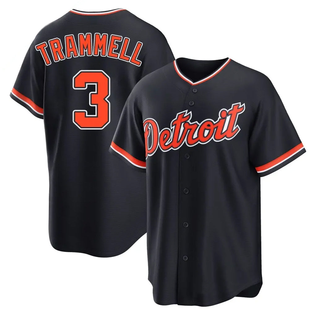 Kooe D.Tigers #3 Alan Trammell Player Navy Home Game Stitched Jerseys