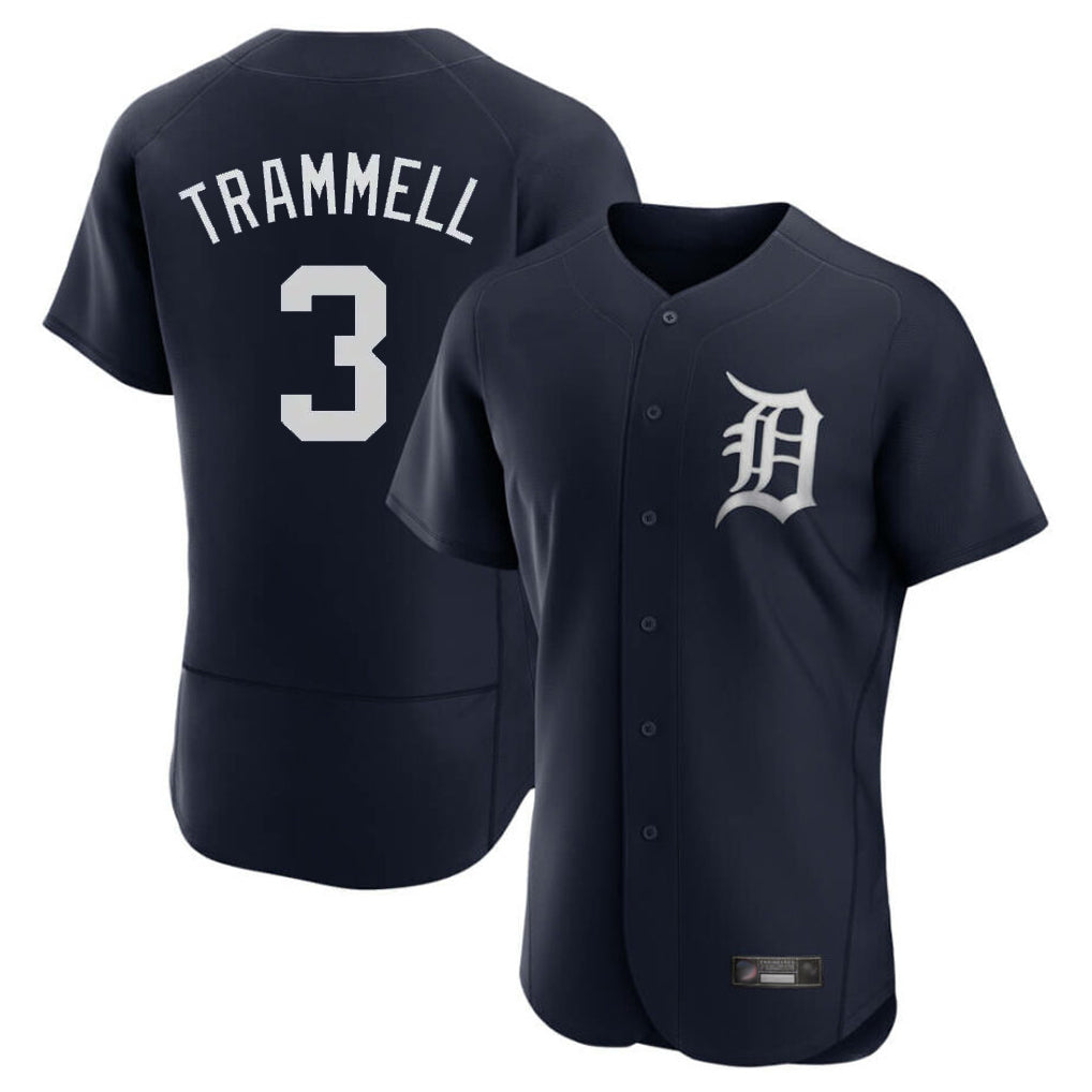 Kooe D.Tigers #3 Alan Trammell Player Navy Limited Elite Home Stitched Jerseys