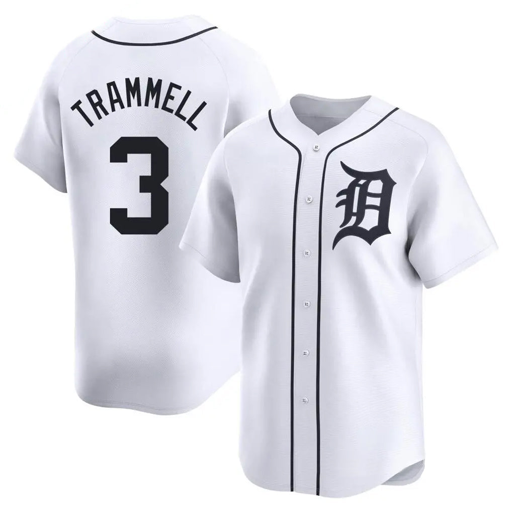 Kooe D.Tigers #3 Alan Trammell Player White Home Limited Stitched Jerseys